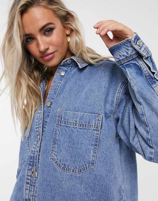 Topshop oversized sale denim shacket