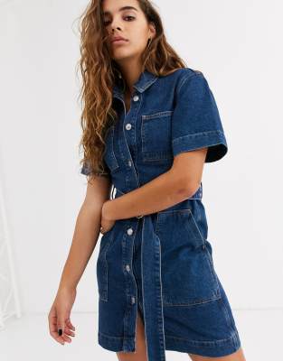 topshop denim shirt dress