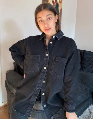 ladies dark denim shirt