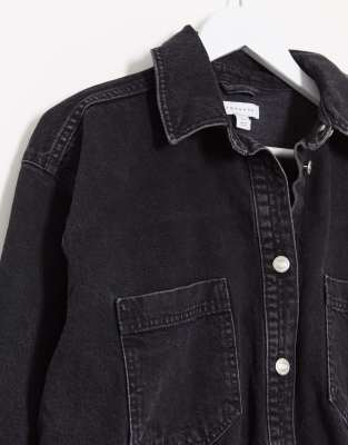 black denim shirt jacket