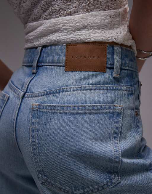 Topshop denim shorts in bleach