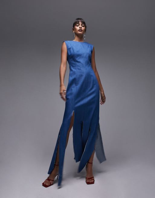 Denim evening outlet dress