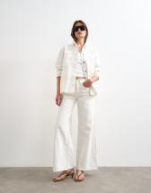 Topshop denim worker jacket in bone