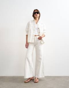 Denim worker jacket in bone