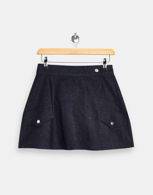 Topshop wrap sale denim skirt