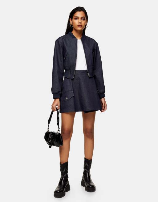 Topshop wrap sale denim skirt