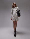 [Topshop] Topshop denim zip through shirt dress in ecru-White 4 Ecru