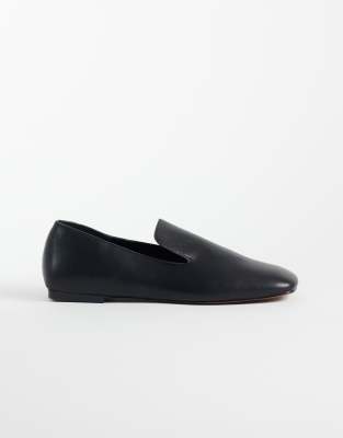 Topshop Denise Slip On Flats In Black