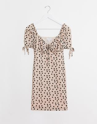 blush polka dot dress