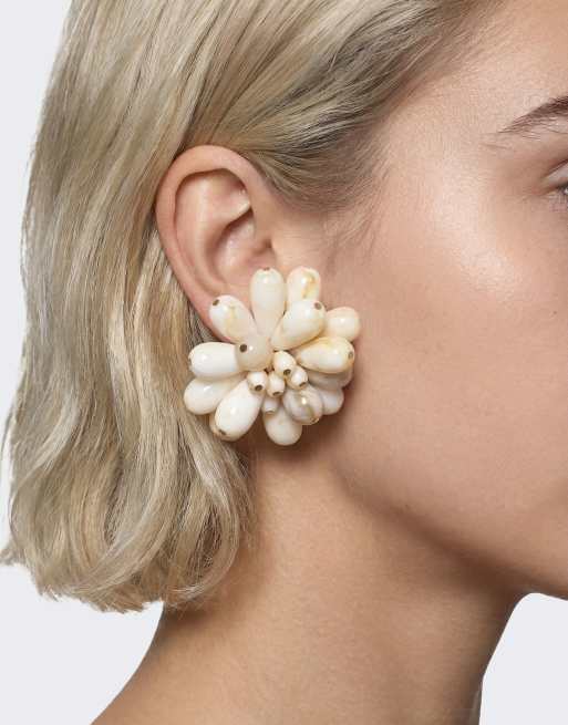 Topshop - Dezi - Orecchini a grappolo semipreziosi color marmo bianco sporco