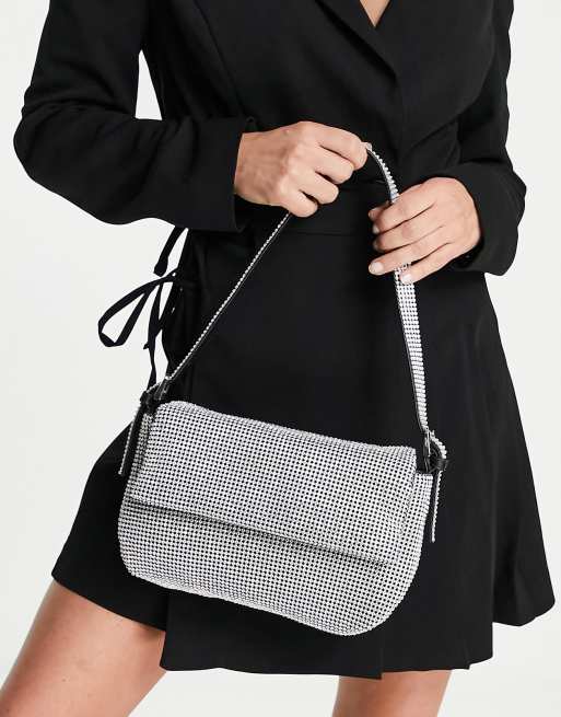 diamante shoulder in silver ASOS