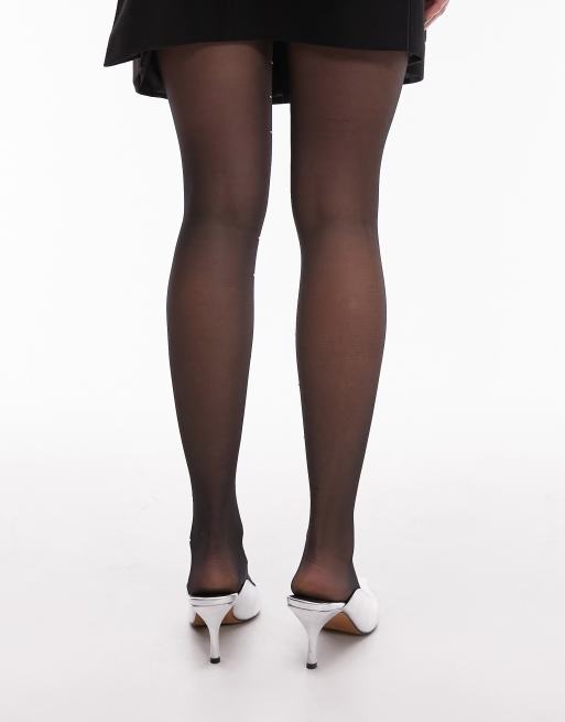 Topshop diamante tights in black