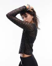 ASOS DESIGN premium volume sleeve embroidered bodysuit in black