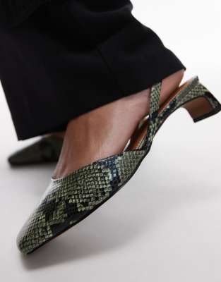 Topshop Diana Square Toe Mid Heeled Shoes