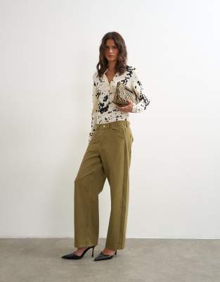 Topshop Dilan Baggy Low Rise Jean In Green