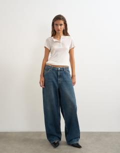 Dillan baggy low rise jean in dirty blue