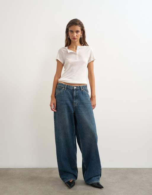 Topshop Dillan luźne jeansy z niskim stanem w brudnym niebieskim, 2 z 6