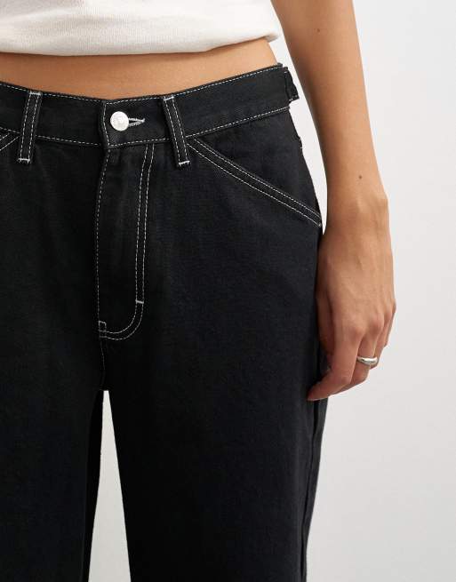 Topshop Dillan luźne jeansy z niskim stanem w czerni, 3 z 5