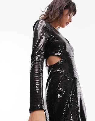 Disco Sequin Midi Dress