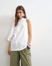 Topshop distorted cape top in ecru
