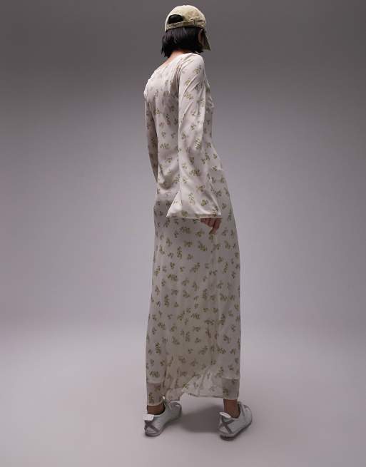 knee length dresses for ladies On The Move Pink Ditsy Floral Midi Dress