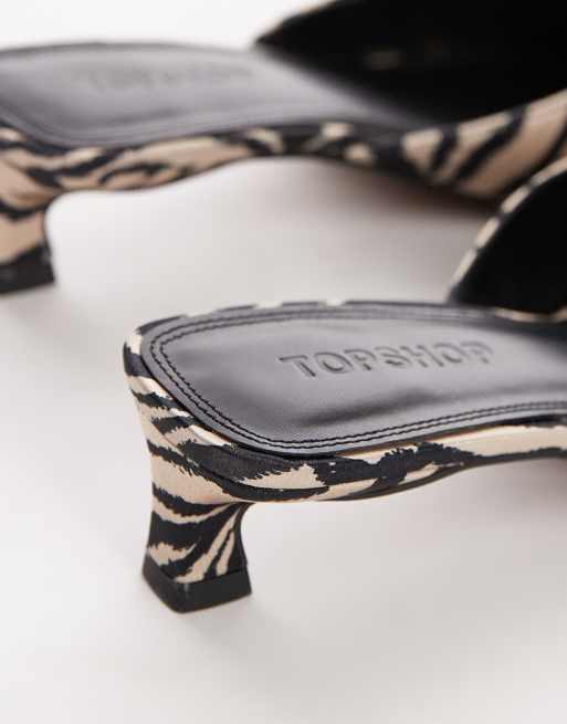 Topshop Dolly closed toe heels in zebra print, 2 of 4