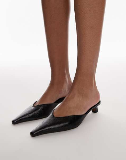 Topshop – Dolly – Czarne buty na obcasie z zakrytymi noskami - view 1
