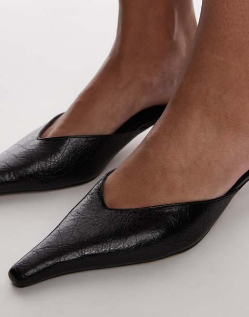 Topshop Dolly Mules à talon et bout fermé Noir ASOS
