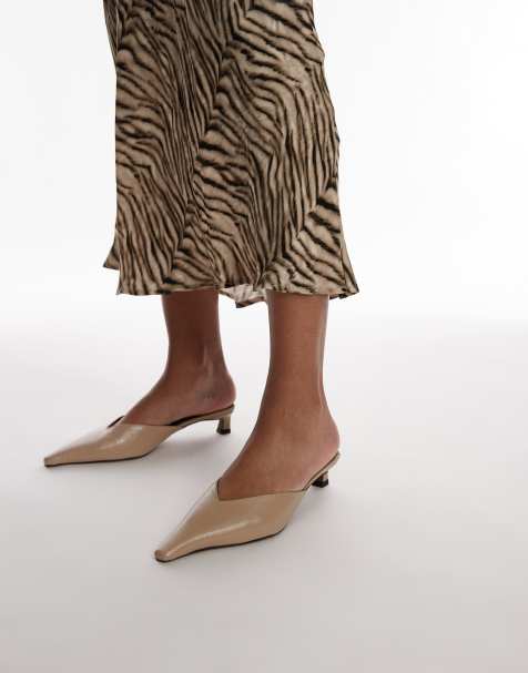 Topshop - Dolly - Scarpe con tacco e punta chiusa color tortora - view 1