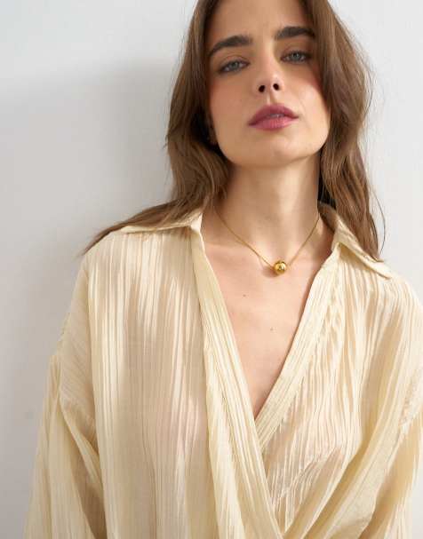 Topshop - Dolly - Waterbestendige ketting met balletje in roestvrij goud - view 1