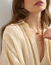 Topshop Dolly waterproof necklace with ball in stainless gold