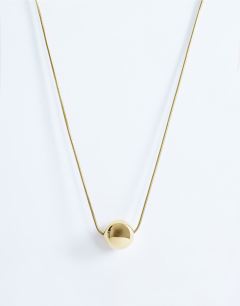 Dolly waterproof necklace with ball in stainless gold