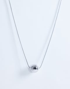 Dolly waterproof necklace with ball in stainless silver