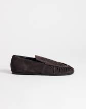Topshop Dora ruched loafer in chocolate