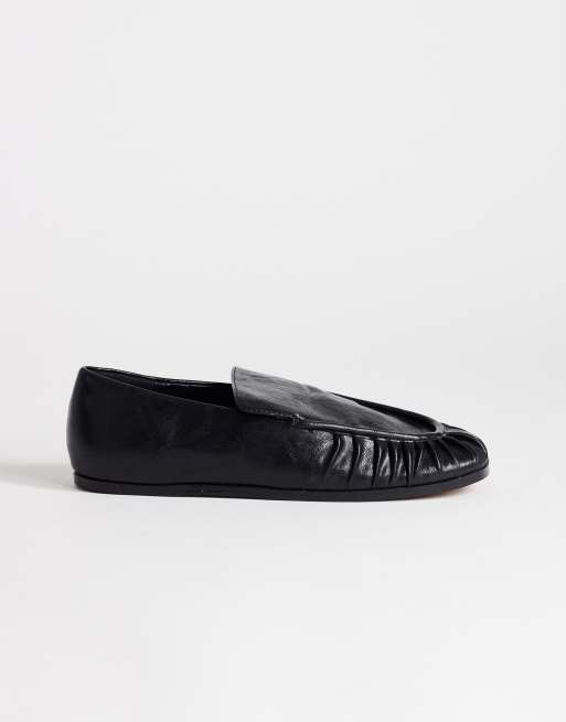 Topshop Dora ruched loafers in black, 2 of 4