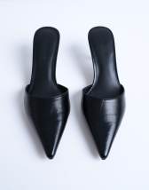 Topshop Dorota kitten heel pointed mule in black