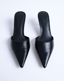 ARRANGE embellished plunge tie halter top in black