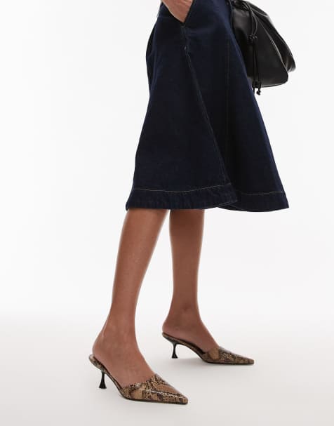 Topshop - Dorota - Mules pointues à petit talon - Serpent - view 1