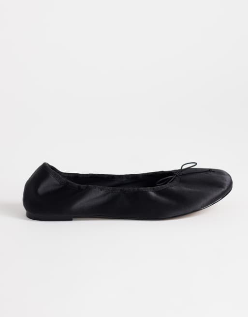 Topshop Dorothy ballerinaer med rund tå i sort satin, 1 af 4