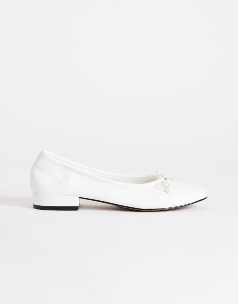 Topshop - Dottie - Bailarinas blancas con tacón ancho - view 1