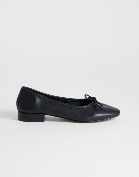 Topshop – Dottie – Ballerinas in Schwarz mit Blockabsatz - view 1
