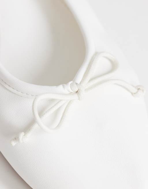Topshop – Dottie – Ballerinas in Weiß mit Blockabsatz, 2 von 4