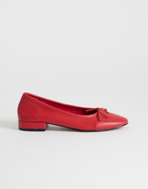 Topshop - Dottie - Ballerines à talon carré - Rouge - view 1