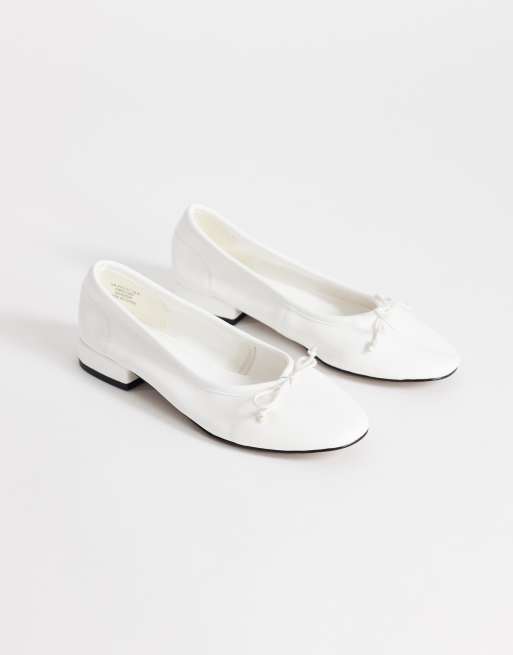 Topshop – Dottie – Białe balerinki na obcasie klockowym, 3 z 4