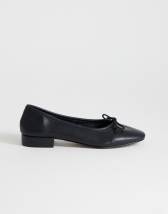 Topshop Dottie block heel ballet shoe in black