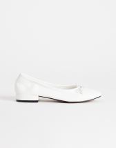 Topshop Dottie block heel ballet shoe in white