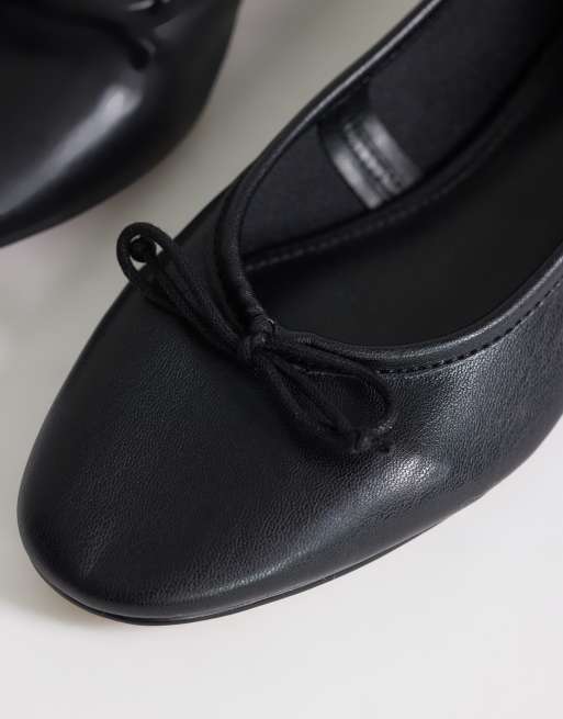 Topshop – Dottie – Czarne balerinki na obcasie klockowym, 4 z 4