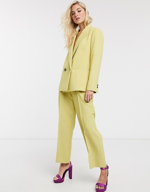 Topshop double breasted blazer co-ord in lime