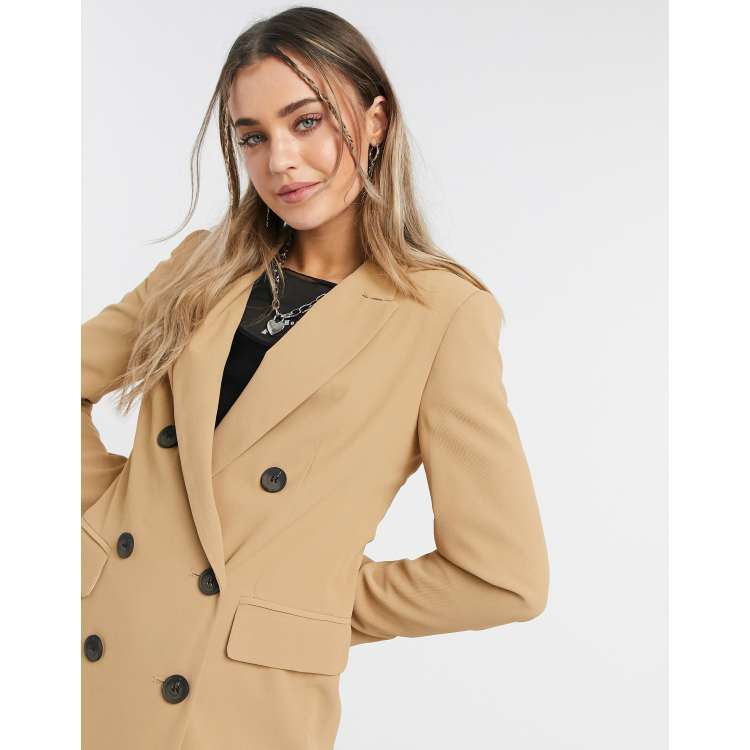 Double breasted shop camel blazer