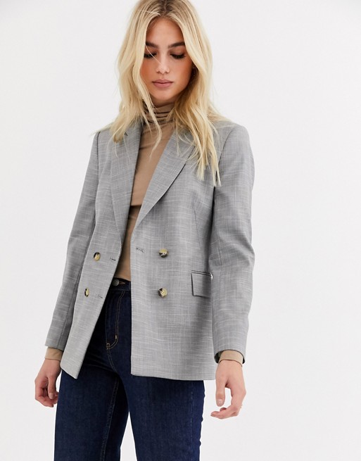 Topshop double breasted blazer in grey